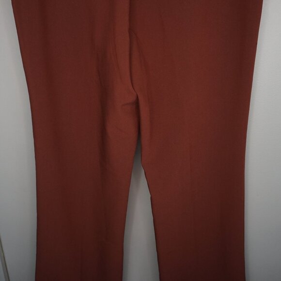 Paige Aracelli Pleated Cuff Hem Trouser Pants in Mahogany size 12 NWT - Picture 12 of 16